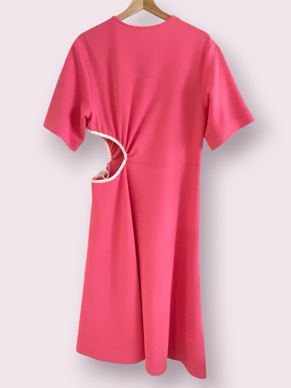 See by Chloé Cut Out Asymmetrical Pink Midi Dress - Picture 12 of 14
